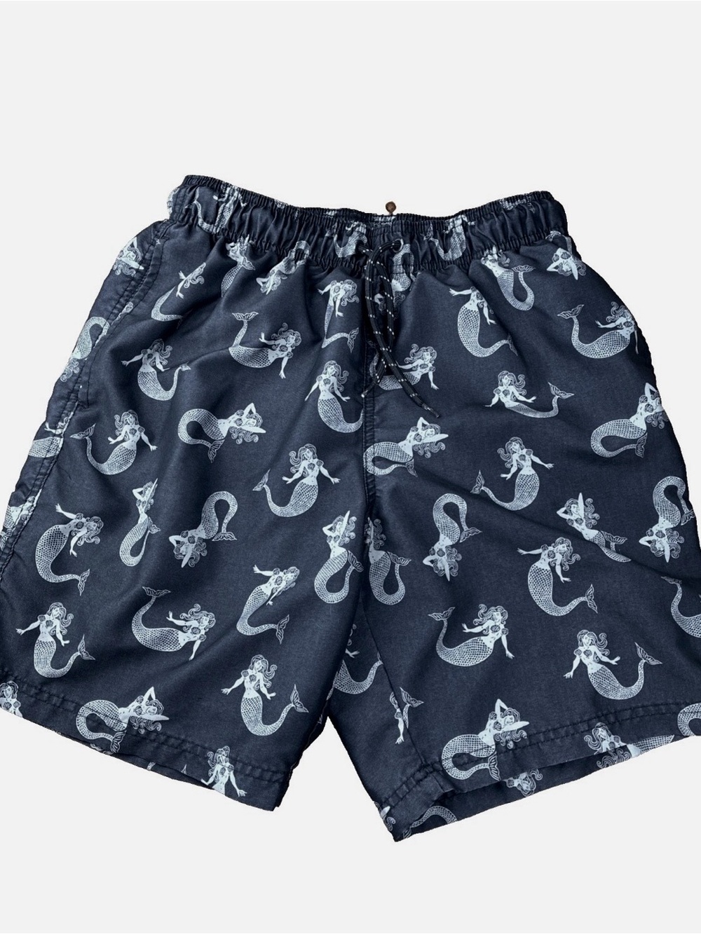 George Mens Mermaid Swim Shorts S Trunks Charcoal Gray Gothic Siren 28-30 Liner